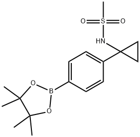 N-(1-(4-(4,4,5,5-Tetramethyl-1,3,2-dioxaborolan-2-yl)phenyl)cyclopropyl)methanesulfonamide 구조식 이미지