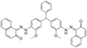 (1Z)-1-[[2-methoxy-4-[[3-methoxy-4-[(2Z)-2-(2-oxonaphthalen-1-ylidene) hydrazinyl]phenyl]-phenyl-methyl]phenyl]hydrazinylidene]naphthalen-2-o ne Structure