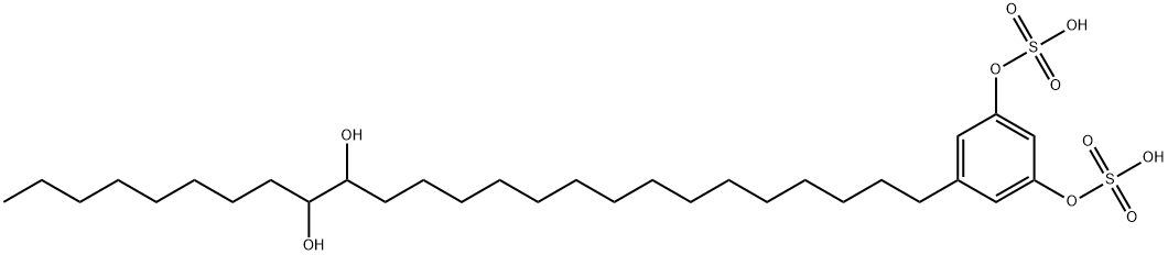 5-(16,17-Dihydroxypentacosyl)benzene-1,3-diol 1,3-bissulfuric acid Structure