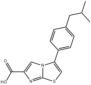 3-[4-(2-METHYLPROPYL)PHENYL]IMIDAZO[2,1-B]THIAZOLE-6-CARBOXYLIC ACID 구조식 이미지