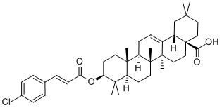 (3beta)-3-[[(2E)-3-(4-Chlorophenyl)-1-oxo-2-propenyl]oxy]-olean-12-en-28-oic acid Structure