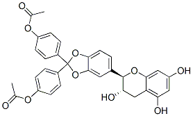 (2R-trans)-2-[2,2-bis[4-(acetoxy)phenyl]-1,3-benzodioxol-5-yl]-3,4-dihydro-2H-1-benzopyran-3,5,7-triol Structure