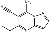 Pyrazolo[1,5-a]pyrimidine-6-carbonitrile, 7-amino-5-(1-methylethyl)- (9CI) Structure