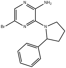 5-BROMO-3-(2-PHENYL-PYRROLIDIN-1-YL)-PYRAZIN-2-YLAMINE 구조식 이미지
