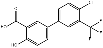 [1,1'-Biphenyl]-3-carboxylic acid, 4'-chloro-4-hydroxy-3'-(trifluoromethyl)- Structure