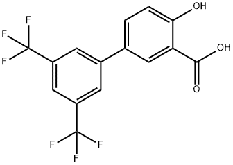 [1,1'-Biphenyl]-3-carboxylic acid, 4-hydroxy-3',5'-bis(trifluoromethyl)- Structure