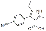 1H-Pyrrole-3-carboxylic  acid,  4-(4-cyanophenyl)-5-ethyl-2-methyl- 구조식 이미지