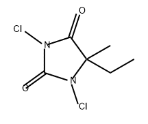 1,3-다이클로로-5-에틸-5-메틸하이단토인 구조식 이미지