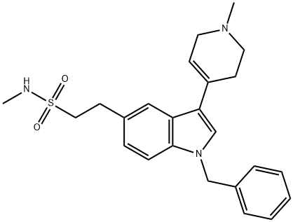 N-Methyl-1-(phenylmethyl)-3-(1,2,3,6-tetrahydro-1-methyl-4-pyridinyl)-1H-indole-5-ethanesulfonamide 구조식 이미지