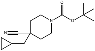 1-BOC-4-시아노-4-(사이클로프로필메틸)-피페리딘 구조식 이미지