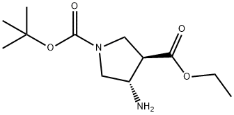 (3R,4S)-1-tert-butyl 3-ethyl 4-aMinopyrrolidine-1,3-dicarboxylate 구조식 이미지