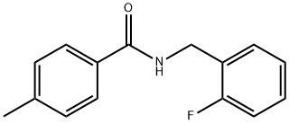 N-(2-플루오로벤질)-4-메틸벤자미드 구조식 이미지