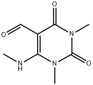 1,3-DiMethyl-6-MethylaMino-2,4-dioxo-1,2,3,4-tetrahydropyriMidine-5-carboxaldehyde, 96% 구조식 이미지