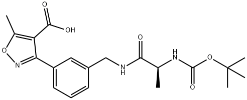 4-Isoxazolecarboxylic  acid,  3-[3-[[[(2S)-2-[[(1,1-dimethylethoxy)carbonyl]amino]-1-oxopropyl]amino]methyl]phenyl]-5-methyl- Structure