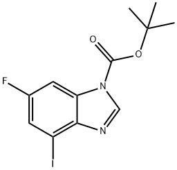 1H-BenziMidazole-1-carboxylic acid, 6-fluoro-4-iodo-, 1,1-diMethylethyl ester 구조식 이미지