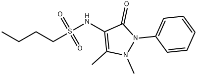 N-(1,5-DiMethyl-3-oxo-2-phenyl-2,3-dihydro-4-pyrazolyl)butane-1-sulfonaMide 구조식 이미지