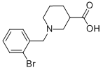 1-(2-브로모벤질)피페리딘-3-카르복실산 구조식 이미지