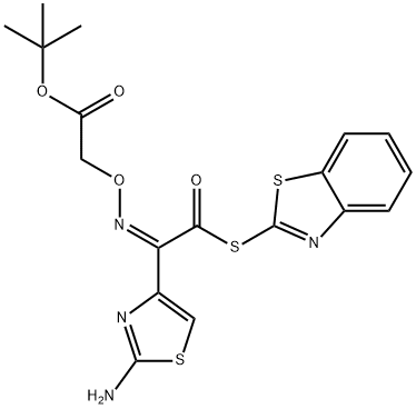 (S)-2-Benzothiazolyl (Z)-2-(2-aminothiazole-4-yl)-2-methoxycarbonylmethoxyiminothioacetate 구조식 이미지