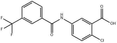 2-CHLORO-5-(3-(TRIFLUOROMETHYL)BENZAMIDO)벤조산 구조식 이미지