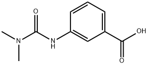 3-(3,3-Dimethylureido)benzoic acid, 3-(3-Carboxyphenyl)-1,1-dimethylurea 구조식 이미지