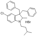 1-Isoamyl-2-methyl-3,3-dibenzyl-5-chloroindolium bromide Structure