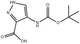 4-[[(1,1-디메틸에톡시)카르보닐]아미노]-1H-피라졸-3-카르복실산 구조식 이미지