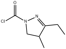 1H-Pyrazole-1-carbonyl chloride, 3-ethyl-4,5-dihydro-4-methyl- (9CI) 구조식 이미지