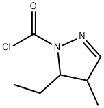 1H-Pyrazole-1-carbonyl chloride, 5-ethyl-4,5-dihydro-4-methyl- (9CI) Structure