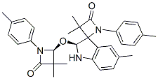 (S)-2'((S)-3,3-DIMETHYL-4-OXO-1-P-TOLYLAZETIDIN-2-YLOXY)-3,3,5'-TRIMETHYL-1-P-TOLYLSPIRO[AZETIDINE-2.3'-INDOLINE]-4-ONE 구조식 이미지