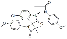 (S)-5'-CHLORO-1-(4-METHOXYPHENYL)-1'-((S)-1-(4-METHOXYPHENYL)-3,3-DIMETHYL-4-OXOAZETIDIN-2-YL)-3,3-DIMETHYLSPIRO[AZETIDINE-2.3'-INDOLINE]-2',4-DIONE Structure
