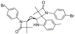 (S)-1-(4-BROMOPHENYL)-2'-((S)-1-(4-BROMOPHENYL)-3,3-DIMETHYL-4-OXOAZETIDIN-2-YLOXY)-3,3,5'-TRIMETHYLSPIRO[AZETIDINE-2.3'-INDOLINE]-4-ONE Structure