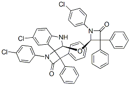 (S)-5'-CHLORO-1-(4-CHLOROPHENYL)-2'-((R)-1-(4-CHLOROPHENYL)-4-OXO-3,3-DIPHENYLAZETIDIN-2-YLOXY)-3,3-DIPHENYLSPIRO[AZETIDINE-2.3'-INDOLINE]-4-ONE Structure