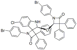 (S)-1-(4-BROMOPHENYL)-2'-((R)-1-(4-BROMOPHENYL)-4-OXO-3,3-DIPHENYLAZETIDIN-2-YLOXY)-5'-CHLORO-3,3-DIPHENYLSPIRO[AZETIDINE-2.3'-INDOLINE]-4-ONE Structure