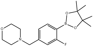 4-(3-Fluoro-4-(4,4,5,5-tetramethyl-1,3,2-dioxaborolan-2-yl)benzyl)morpholine 구조식 이미지