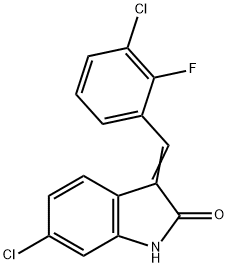 2H-Indol-2-one, 6-chloro-3-[(3-chloro-2-fluorophenyl)Methylene]-1,3-dihydro- 구조식 이미지
