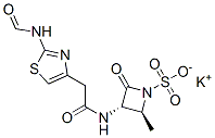 potassium (2S-trans)-3-[[[2-(formylamino)thiazol-4-yl]acetyl]amino]-2-methyl-4-oxoazetidine-1-sulphonate Structure