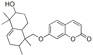 (+)-7-[(1,2,3,5,6,7,8,8a-Octahydro-6-hydroxy-1,2,5,5-tetramethylnaphthalen-1-yl)methoxy]-2H-1-benzopyran-2-one Structure
