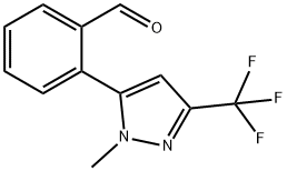 2-[1-Methyl-3-(trifluoromethyl)-1H-pyrazol-5-yl]benzaldehyde 구조식 이미지