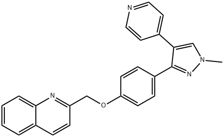 Quinoline, 2-[[4-[1-methyl-4-(4-pyridinyl)-1H-pyrazol-3-yl]phenoxy]methyl]- Structure
