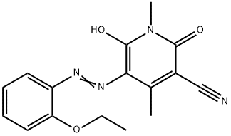 3-Pyridinecarbonitrile,  5-[2-(2-ethoxyphenyl)diazenyl]-1,2-dihydro-6-hydroxy-1,4-dimethyl-2-oxo- Structure