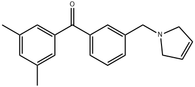 3,5-DIMETHYL-3'-(3-PYRROLINOMETHYL) BENZOPHENONE Structure