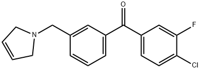 4-CHLORO-3-FLUORO-3'-(3-PYRROLINOMETHYL) BENZOPHENONE Structure