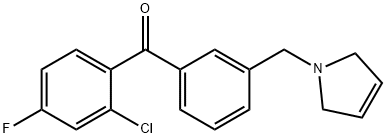 2-클로로-4-플루오로-3'-(3-피롤리노메틸)벤조페논 구조식 이미지