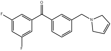 3,5-디플루오로-3'-(3-피롤리노메틸)벤조페논 구조식 이미지