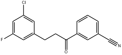 3-(3-CHLORO-5-FLUOROPHENYL)-3'-CYANOPROPIOPHENONE Structure