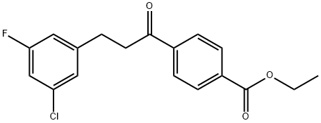 4'-CARBOETHOXY-3-(3-CHLORO-5-FLUOROPHENYL)PROPIOPHENONE Structure