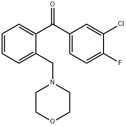 3'-CHLORO-4'-FLUORO-2-MORPHOLINOMETHYL BENZOPHENONE Structure