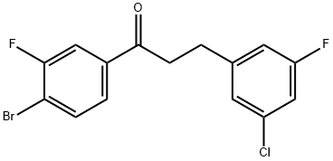 4'-BROMO-3-(3-CHLORO-5-FLUOROPHENYL)-3'-FLUOROPROPIOPHENONE Structure