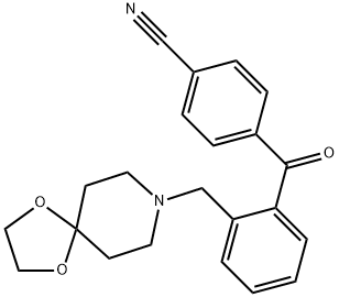 4'-CYANO-2-[8-(1,4-DIOXA-8-AZASPIRO[4.5]DECYL)METHYL]BENZOPHENONE Structure