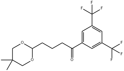 BIS-3',5'-TRIFLUOROMETHYL-4-(5,5-DIMETHYL-1,3-DIOXAN-2-YL)BUTYROPHENONE 구조식 이미지